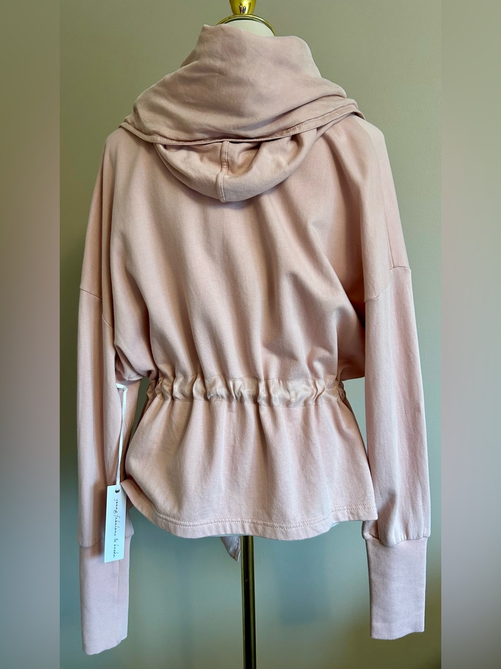 NWT - Young Fabulous & Broke Shawl Collared Jacket w Hood in Dusty Pink. - Picture 11 of 12